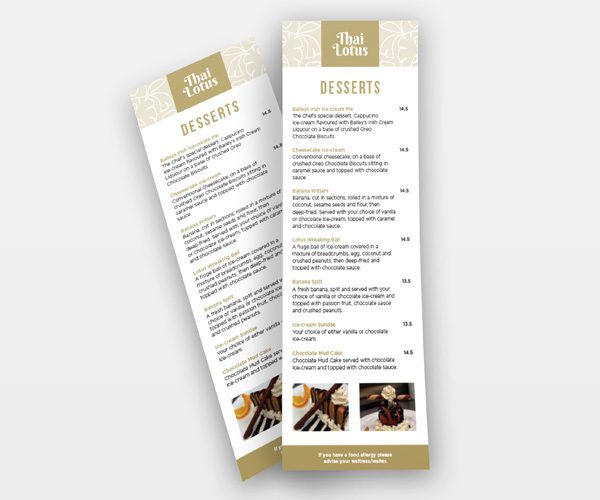 Dessert Menu
